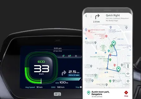 Inbuild TVS SmartXconnect App in iQube Scooter