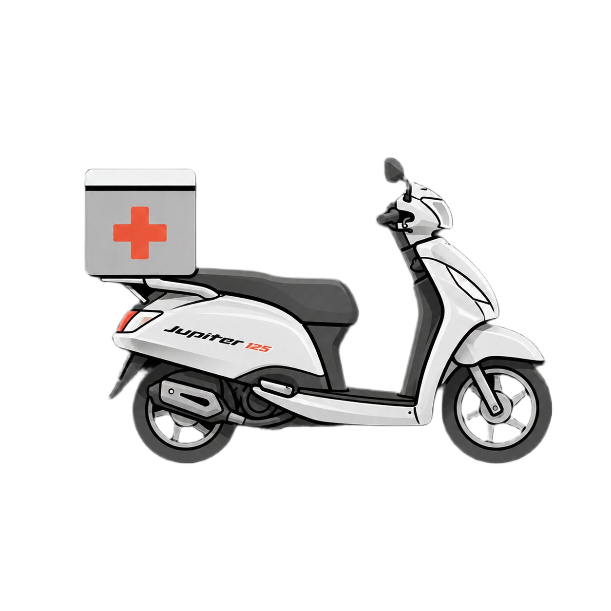 TVS scooter used for medical and pharmacy delivery services in Malta