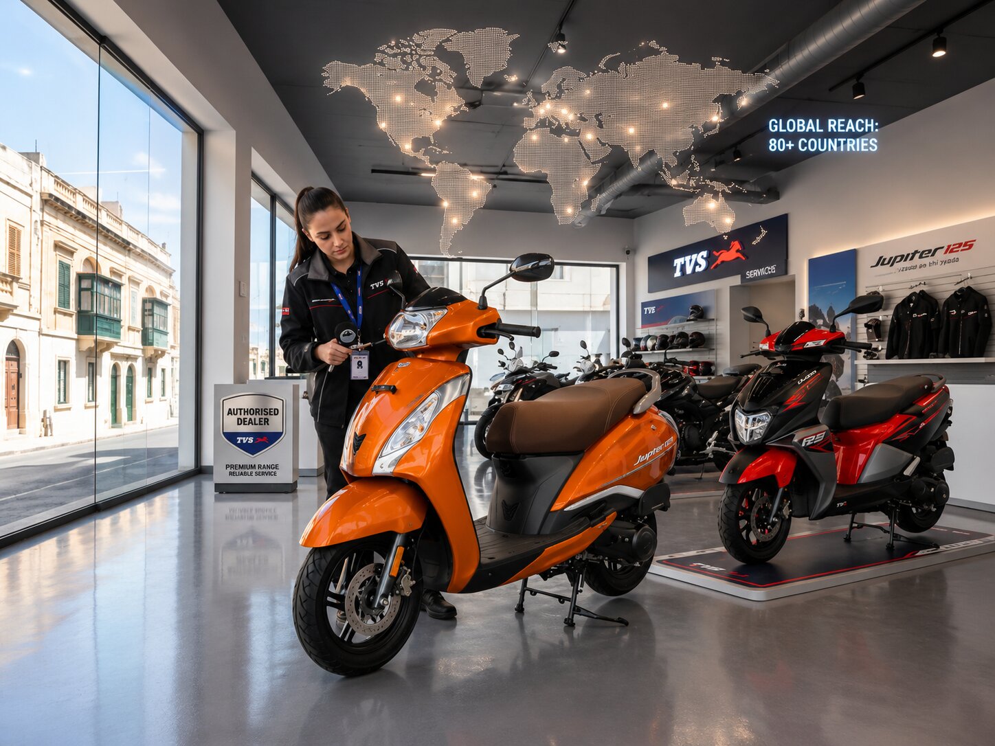 Authorised TVS scooter showroom in Malta with full range